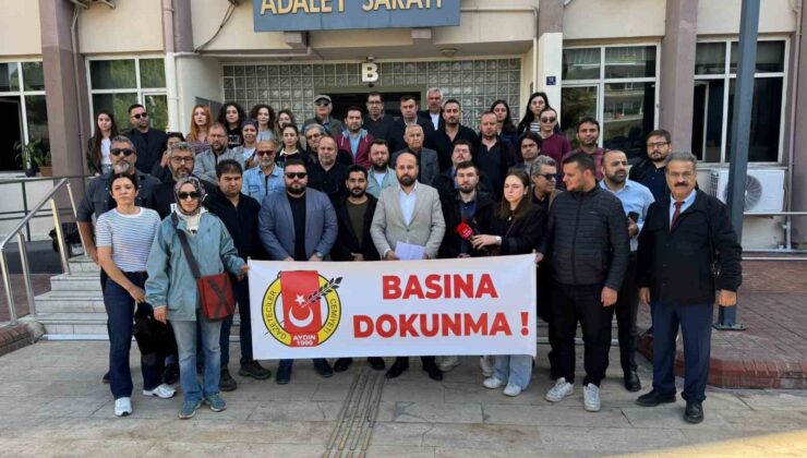 Aydın’da gazeteciler, meslektaşlarına destek için bir araya geldi