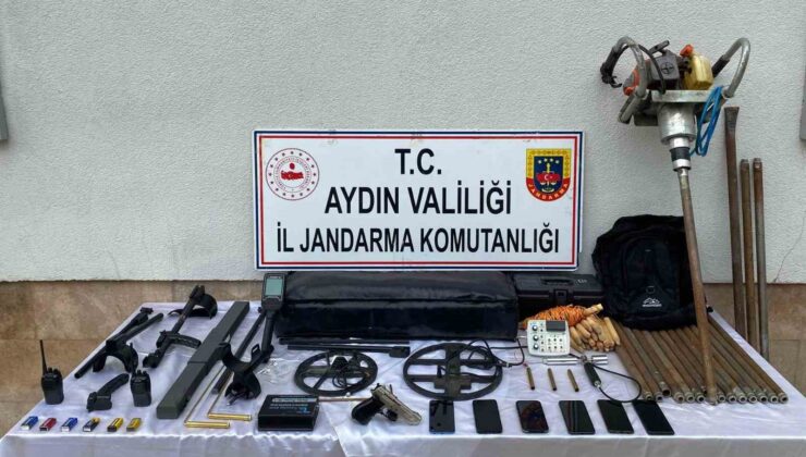 Aydın’da kaçak kazı yapan şahısların  evlerine operasyon