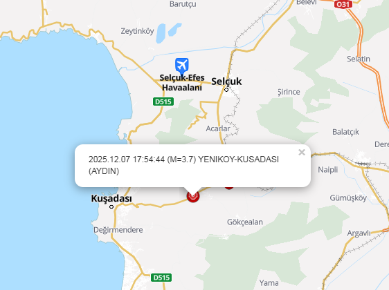 Söke-Kuşadası arasında arka arkaya deprem