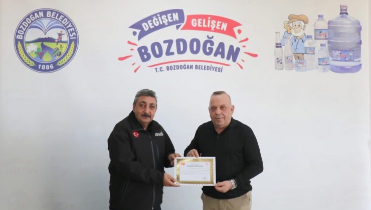 Aydın Valiliği’nden Bozdoğan Belediyesi’ne teşekkür