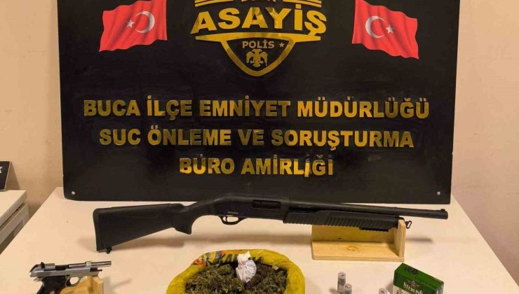 Aranan şahıs silah ve uyuşturucuyla yakalandı