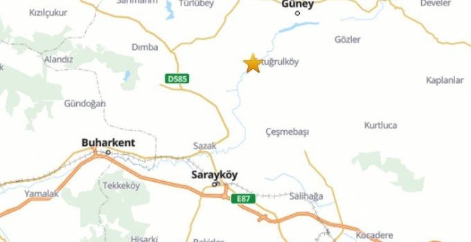 Denizli Güney’de 4.0 büyüklüğünde deprem