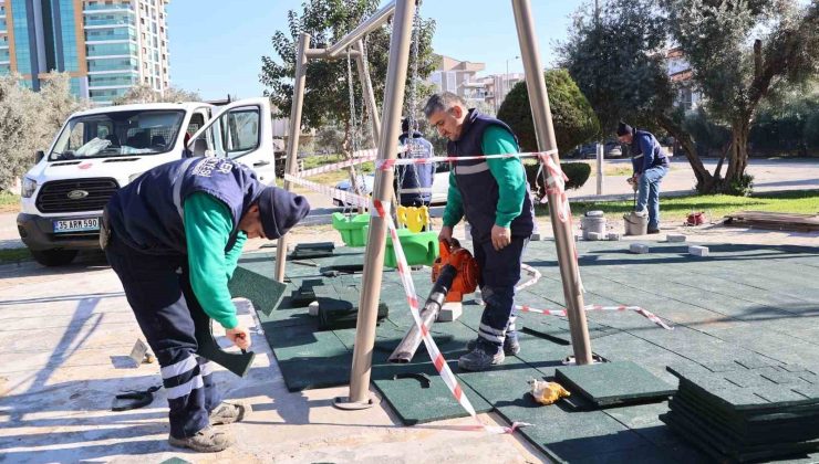 Efeler’deki parklarda yenileme çalışmaları sürüyor