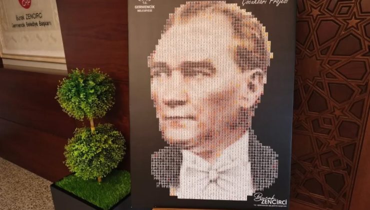 Germencik’te 500 çocukla Atatürk portresi oluşturuldu