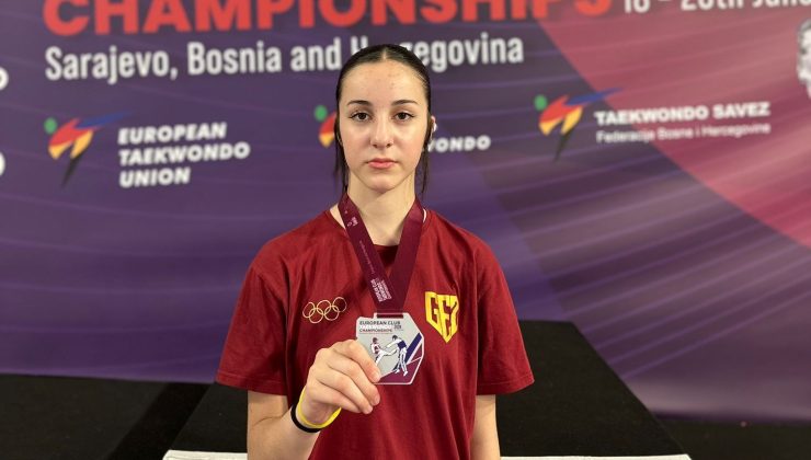 Aydınlı tekvandocu Rümeysa, Avrupa ikincisi oldu