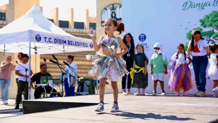 Didim’de minik tasarımcılar geri dönüşüm defilesiyle çevreye dikkat çekti
