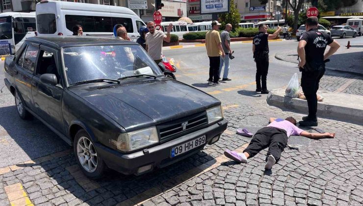 Karşıya geçmek istedi, otomobil çarptı: 1 yaralı