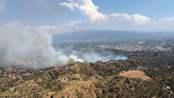 Nazilli’deki yangına 4 helikopterle müdahale ediliyor