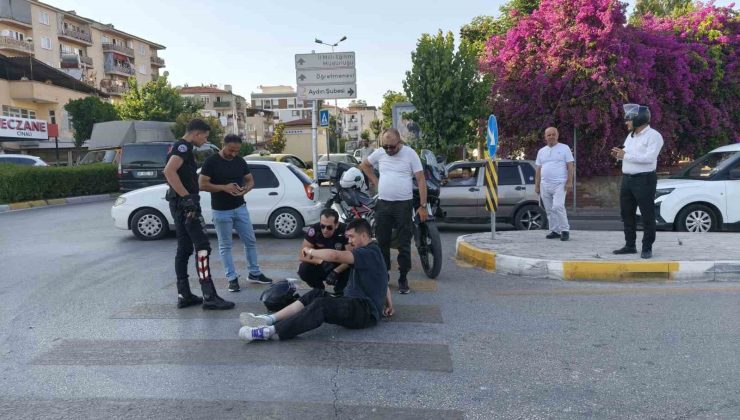 Otomobil ile çarpışan motosikletin sürücüsü yaralandı