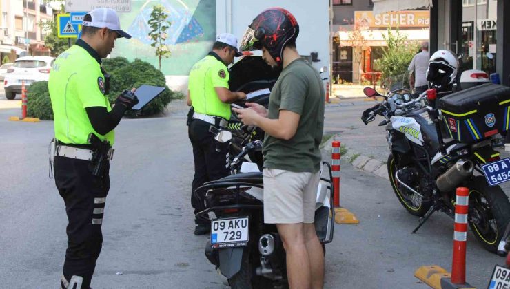 Aydın’da motosiklet sürücüleri denetlendi