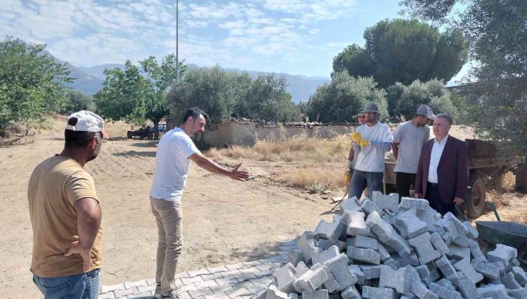 Buharkent’te bozulan sokaklarda kilit parke çalışması sürüyor