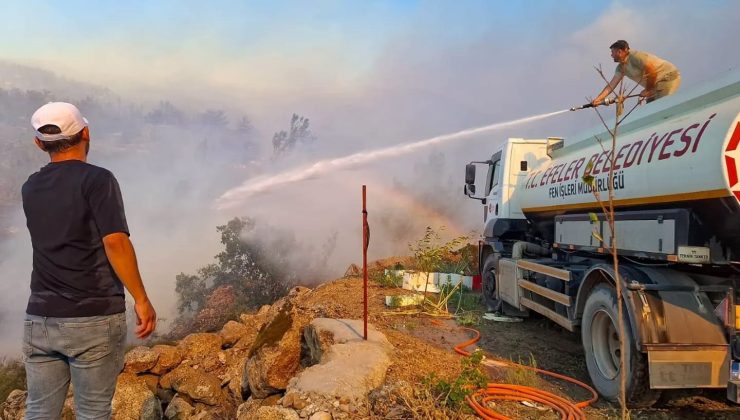 Çine’deki yangına Efeler Belediyesi’nden saha desteği