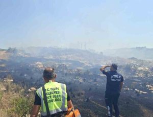 Didim Belediyesi’nden arazi yangınına ’tanker’ desteği