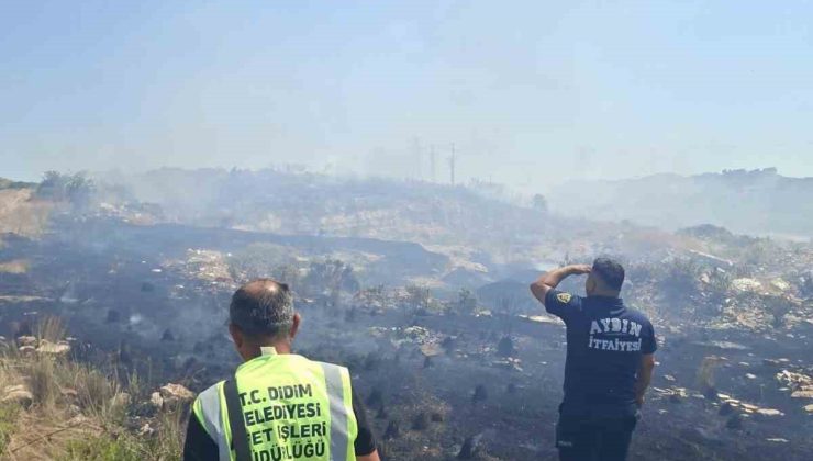 Didim Belediyesi’nden arazi yangınına ’tanker’ desteği