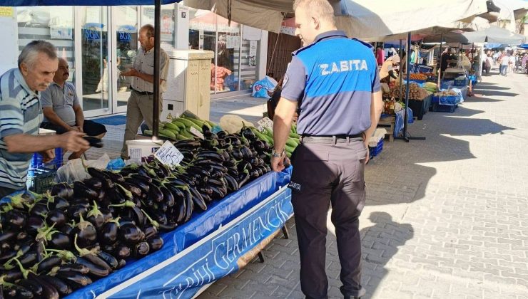 Germencik’te pazarda etiket denetimi