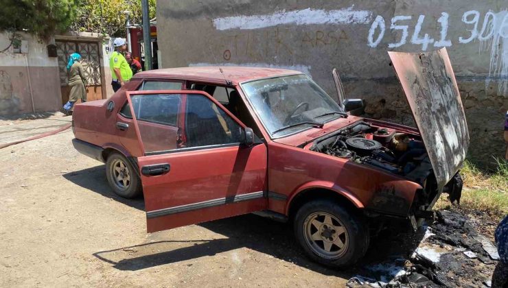 Nazilli’de otomobil yangını, araç kullanılamaz hale geldi