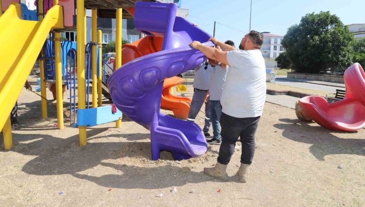 Nazilli’de oyun parkları bakıma alındı
