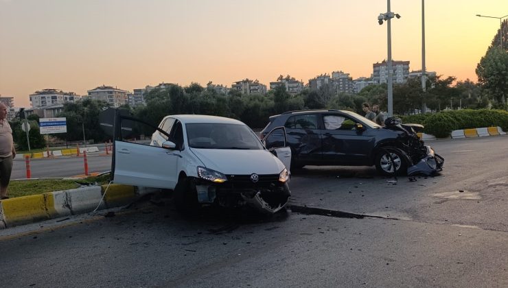 Aydın’da otomobille çarpışan araç refüje çıktı: 1 yaralı