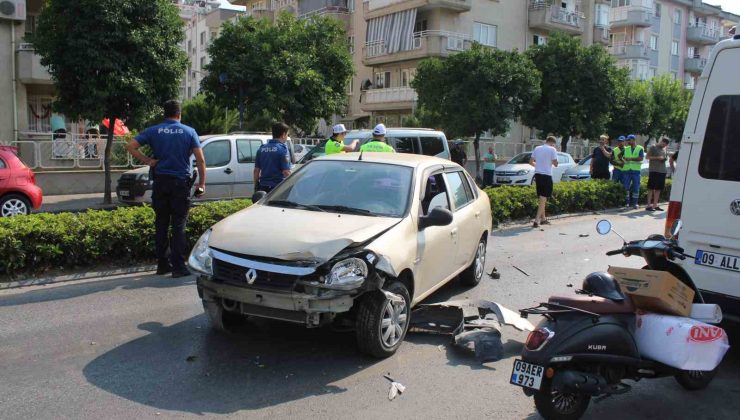 Direksiyon hakimiyetini kaybetti, karşı şeritteki otomobile çarptı