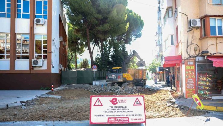 Efeler’de adliye yanında yol yenileme çalışması başladı