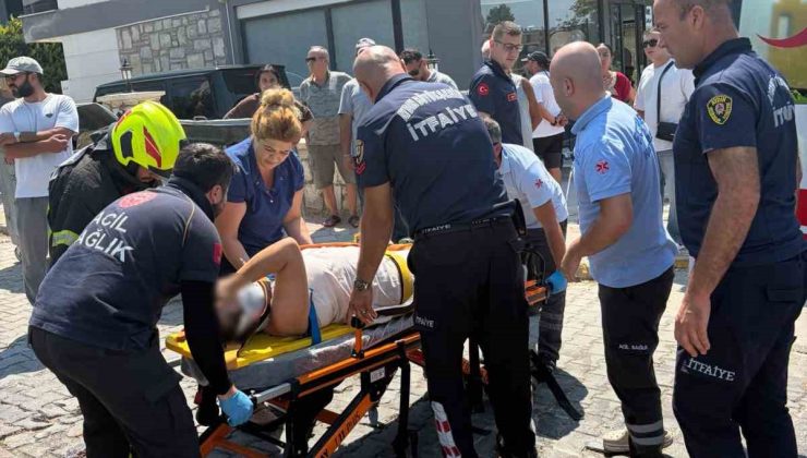 Kuşadası’ndaki kazada ters dönen otomobilin sürücü yaralandı