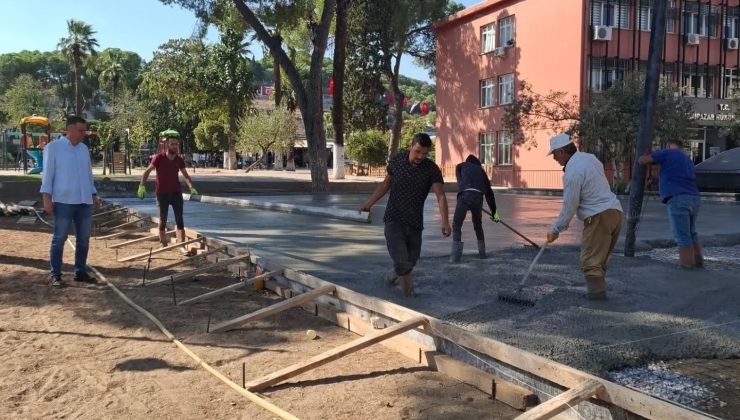 Yenipazar’da spor alanı ve cadde çalışmaları sürüyor